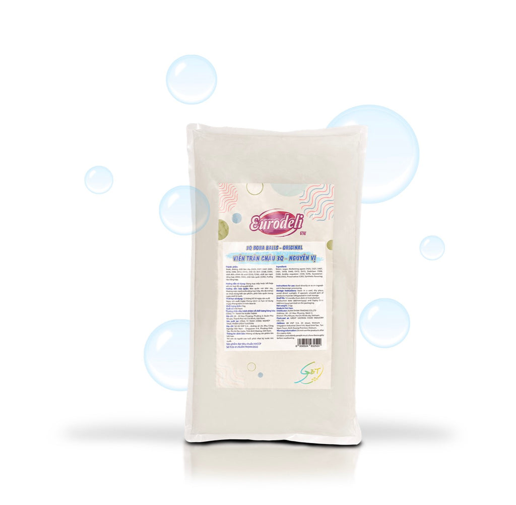 Trân châu 3Q Boba Balls Nguyên vị - Eurodeli VN - Sản xuất tại Việt Nam